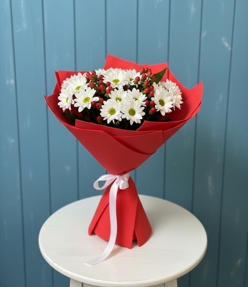Букет цветов из: Хризантемы в Красный путь