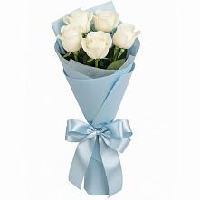 Букет 5 Белых роз Проуд #REPLACE_PRED# Красный путь