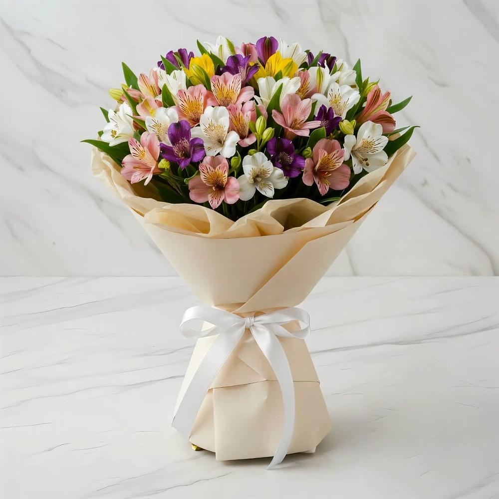 Букет цветов из: Альстромерии в Красный путь