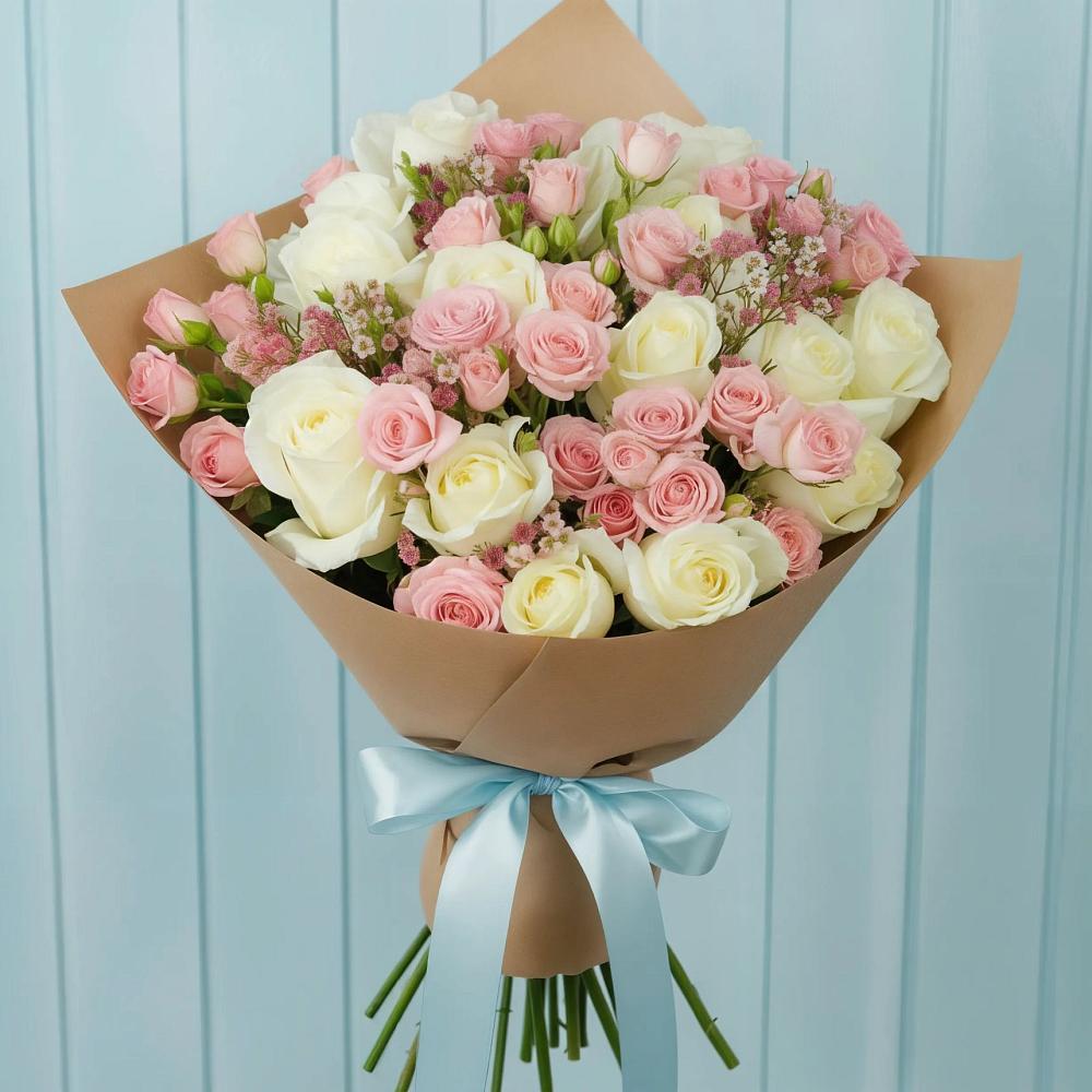 Букет цветов из: Розы в Красный путь