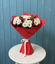 Букет цветов из:  Хризантемы #REPLACE_PRED# Красный путь