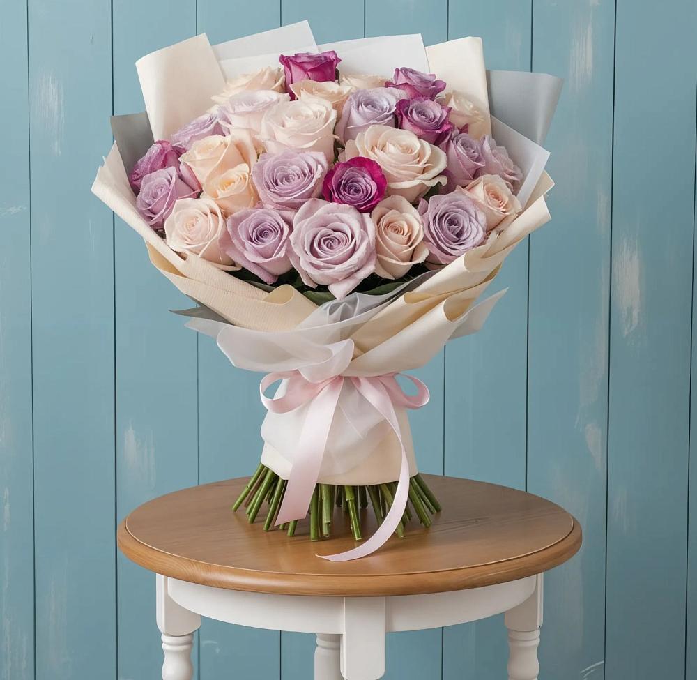 Букет цветов из: Розы в Красный путь