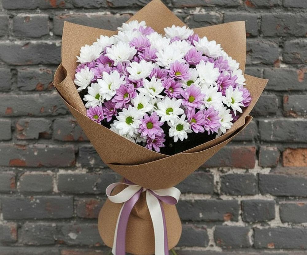 Букет цветов из: Хризантемы в Красный путь