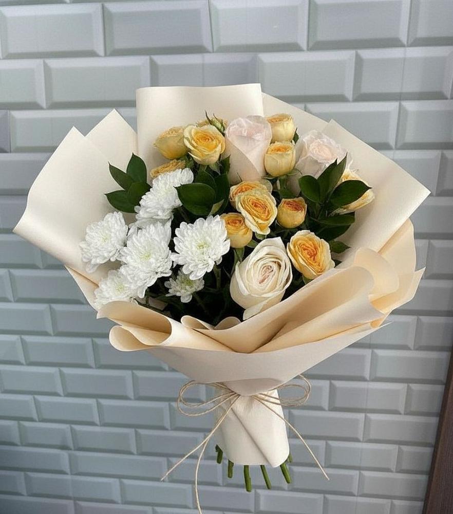 Букет цветов из: Розы и Хризантемы в Красный путь