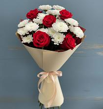 Букет цветов из:  Розы и Хризантемы в Красный путь