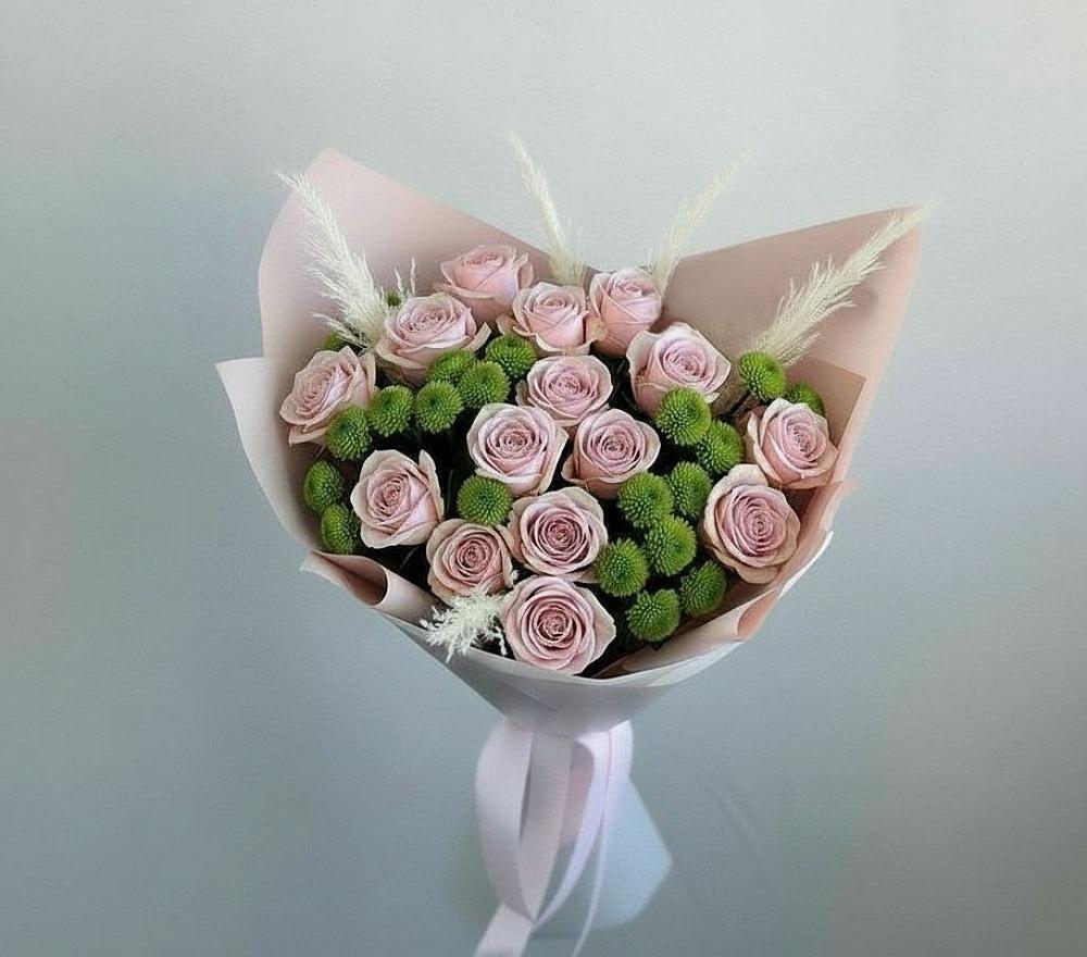 Букет цветов из: Розы и Хризантемы в Красный путь