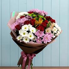Букет цветов из:  Розы, Хризантемы и Альстромерии в Красный путь