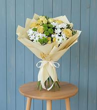 Букет цветов из:  Хризантемы и Розы #REPLACE_PRED# Красный путь