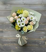 Букет цветов из:  Альстромерии, Розы и Хризантемы в Красный путь