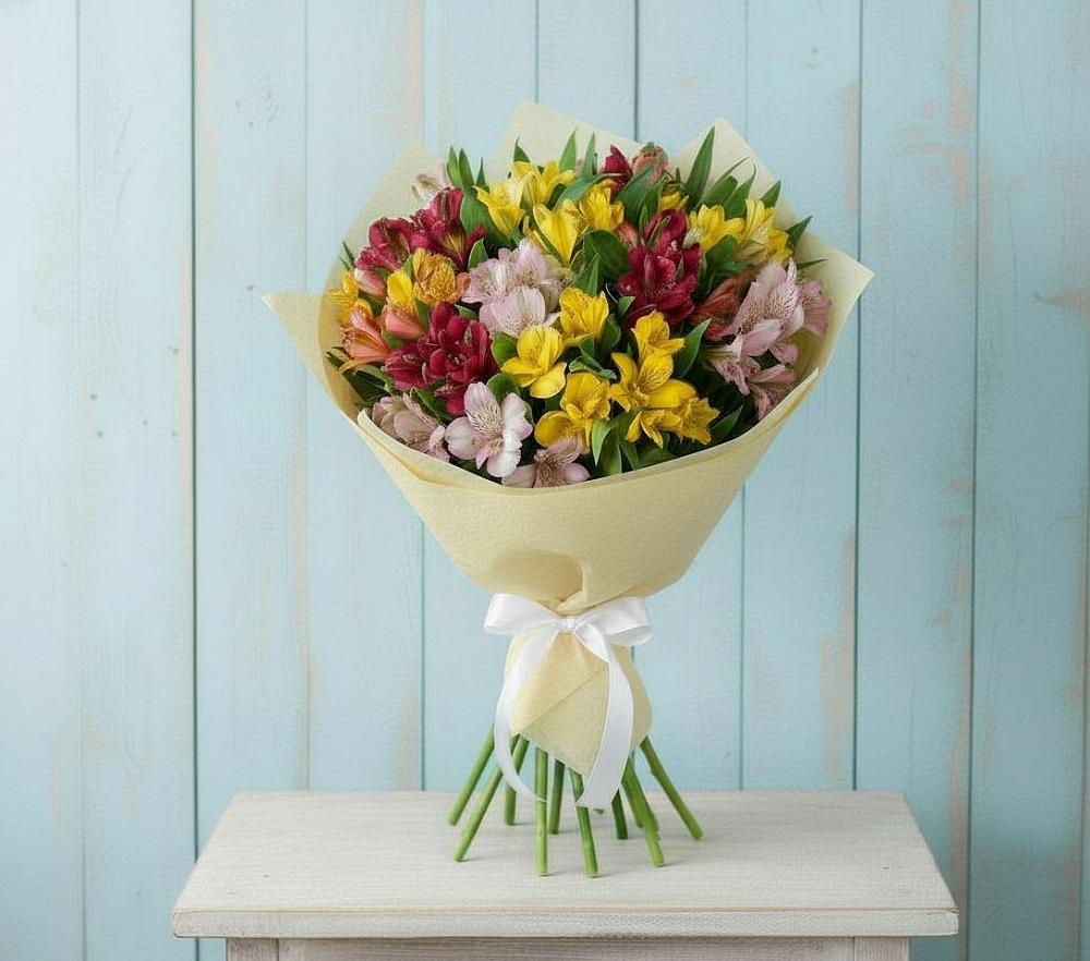 Букет цветов из: Альстромерии в Красный путь