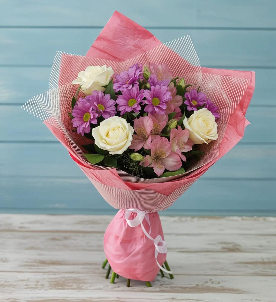 Букет цветов из: Герберы в Красный путь