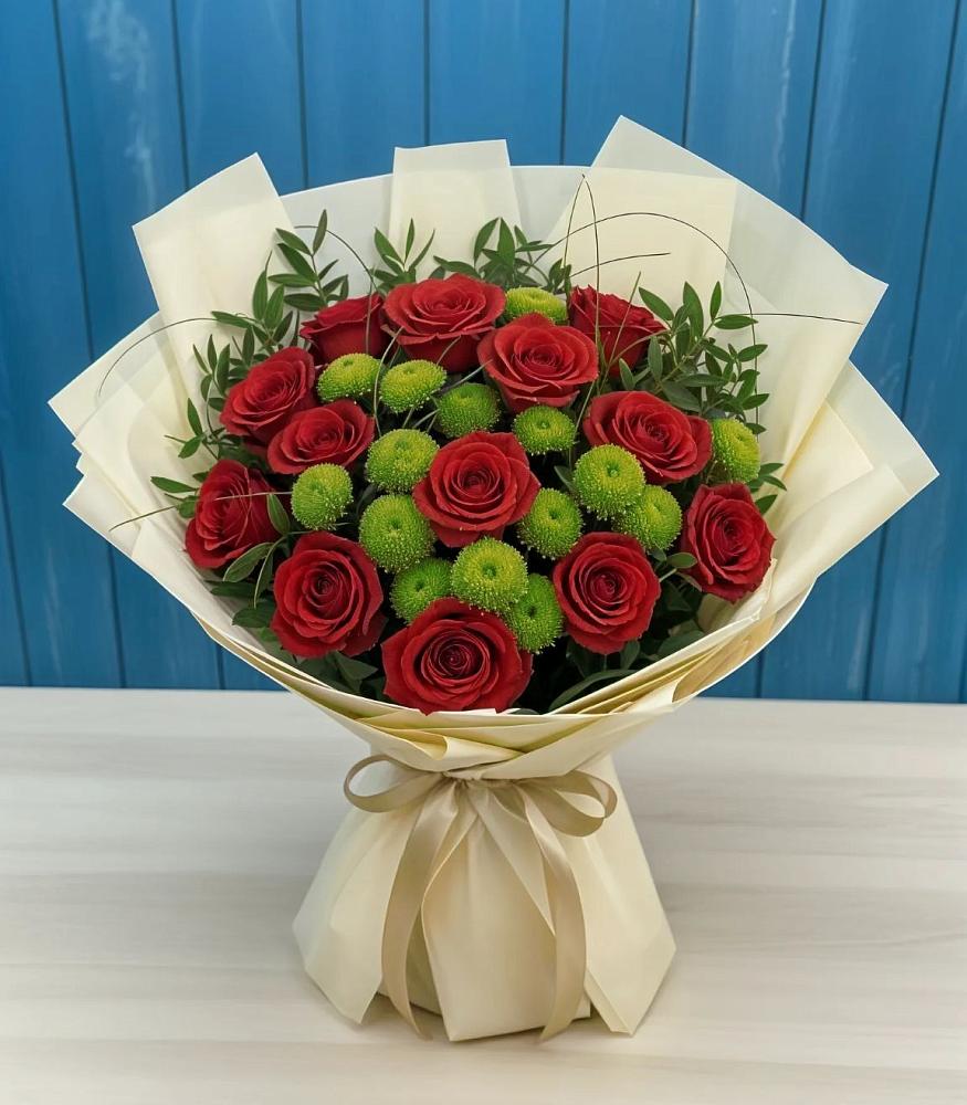 Букет цветов из: Розы и Хризантемы в Красный путь
