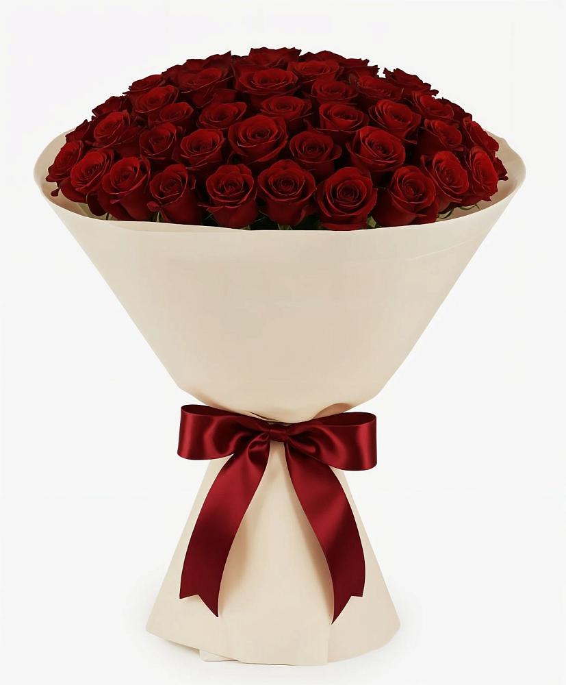 Букет 101 Бордовая роза Блэк Бакарра в Красный путь