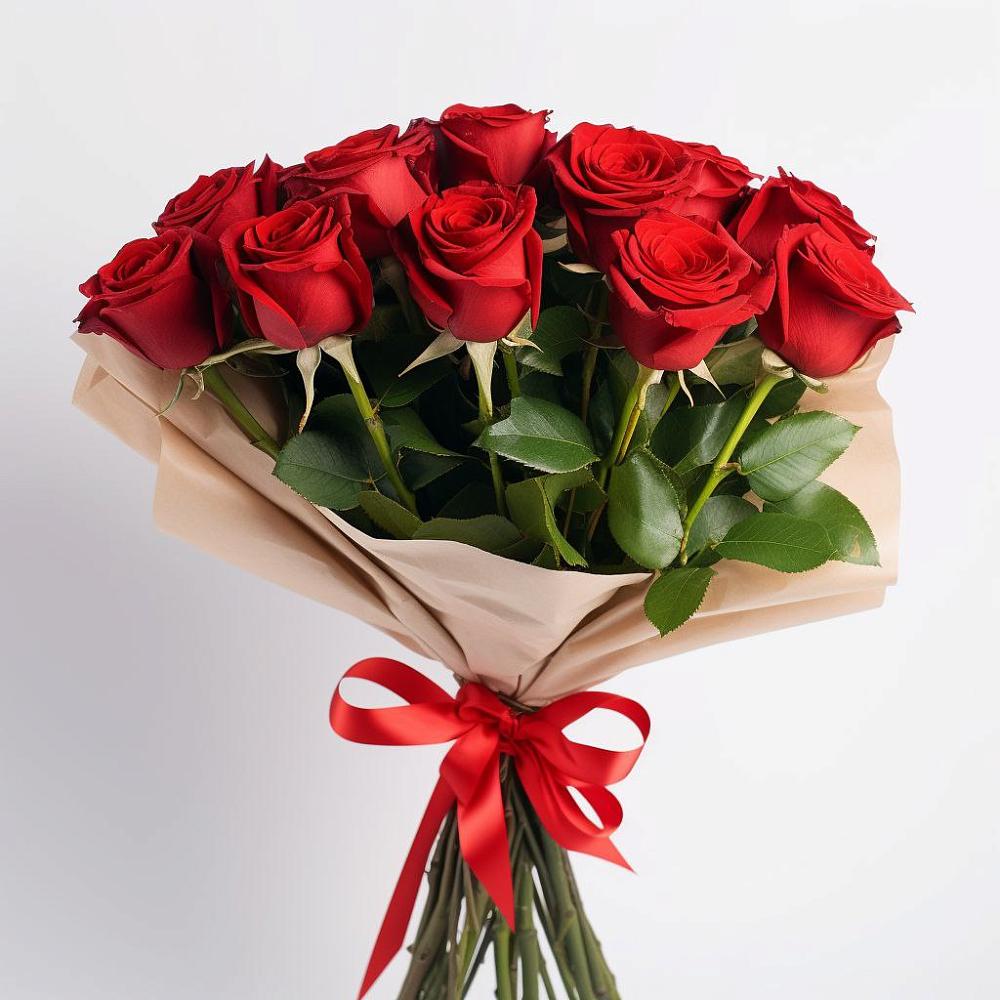 Букет 11 Красных роз Эдлесс Лав в Красный путь